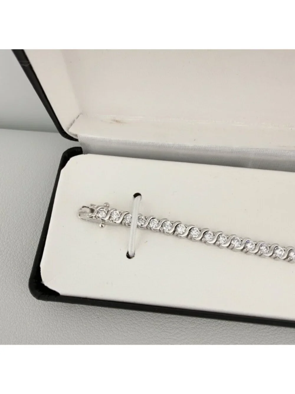 Cubic Zirconia Silver Plated Tennis Bracelet 6.75